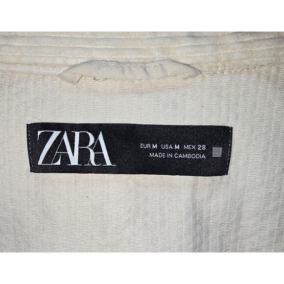 Zara Beige Ribbed Corduroy Shacket – Size Medium - Picture 3 of 16